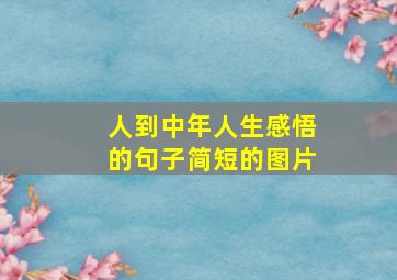 人到中年人生感悟的句子简短的图片