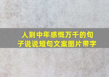 人到中年感慨万千的句子说说短句文案图片带字