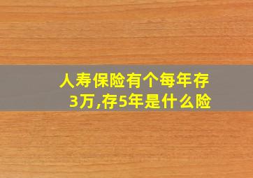 人寿保险有个每年存3万,存5年是什么险