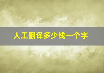 人工翻译多少钱一个字