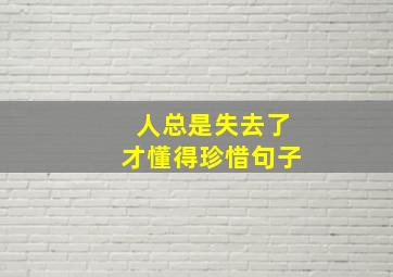 人总是失去了才懂得珍惜句子