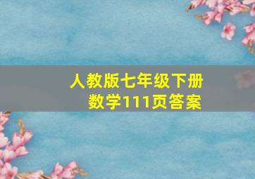 人教版七年级下册数学111页答案