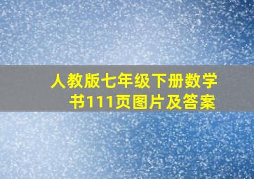 人教版七年级下册数学书111页图片及答案