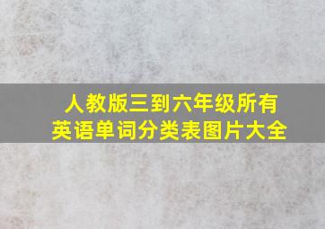 人教版三到六年级所有英语单词分类表图片大全