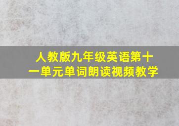 人教版九年级英语第十一单元单词朗读视频教学