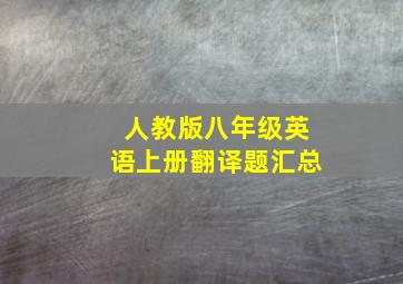 人教版八年级英语上册翻译题汇总