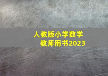 人教版小学数学教师用书2023