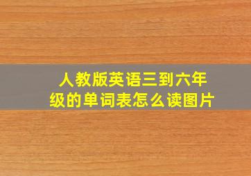 人教版英语三到六年级的单词表怎么读图片