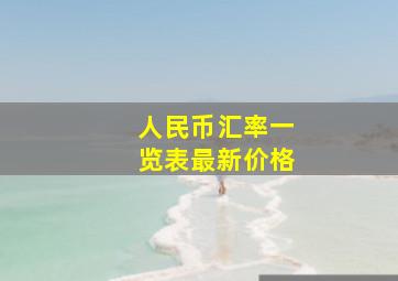 人民币汇率一览表最新价格