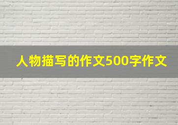 人物描写的作文500字作文