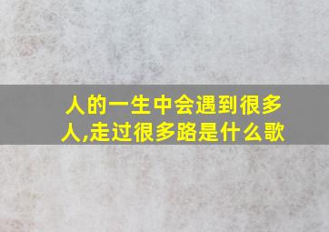 人的一生中会遇到很多人,走过很多路是什么歌