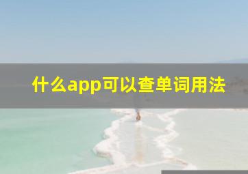 什么app可以查单词用法