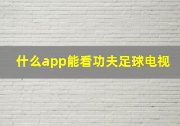 什么app能看功夫足球电视