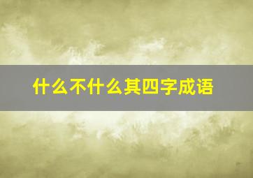 什么不什么其四字成语