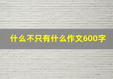 什么不只有什么作文600字