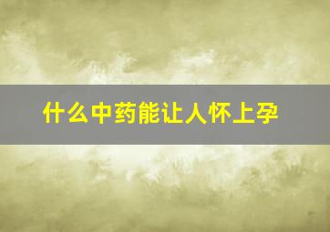 什么中药能让人怀上孕