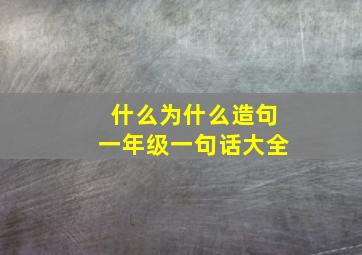 什么为什么造句一年级一句话大全