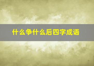 什么争什么后四字成语