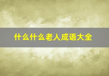 什么什么老人成语大全