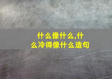 什么像什么,什么冷得像什么造句