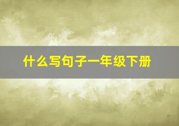 什么写句子一年级下册