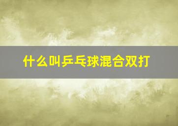 什么叫乒乓球混合双打