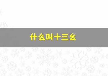 什么叫十三幺