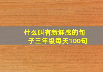 什么叫有新鲜感的句子三年级每天100句