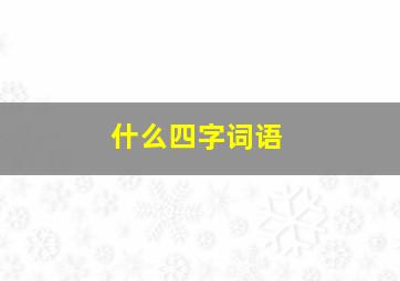 什么四字词语