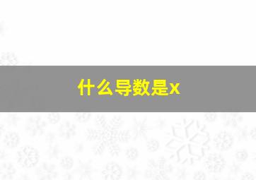 什么导数是x