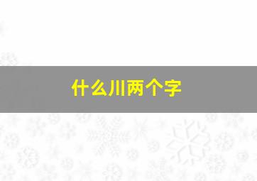 什么川两个字