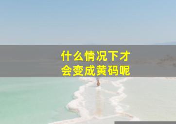 什么情况下才会变成黄码呢