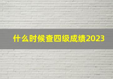 什么时候查四级成绩2023