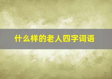 什么样的老人四字词语