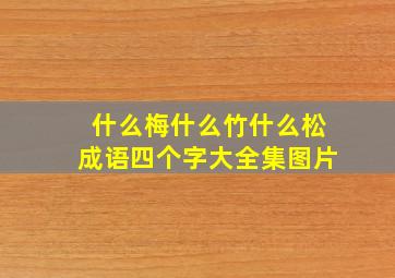 什么梅什么竹什么松成语四个字大全集图片