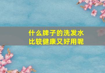 什么牌子的洗发水比较健康又好用呢