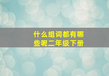 什么组词都有哪些呢二年级下册