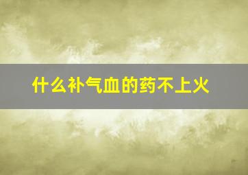 什么补气血的药不上火