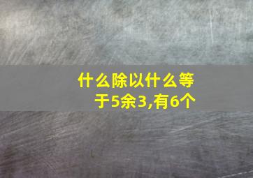 什么除以什么等于5余3,有6个