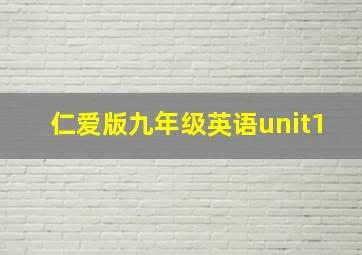 仁爱版九年级英语unit1