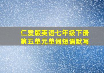 仁爱版英语七年级下册第五单元单词短语默写