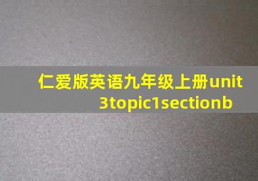 仁爱版英语九年级上册unit3topic1sectionb