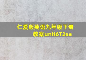 仁爱版英语九年级下册教案unit6T2sa