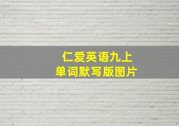 仁爱英语九上单词默写版图片