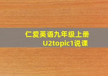 仁爱英语九年级上册U2topic1说课