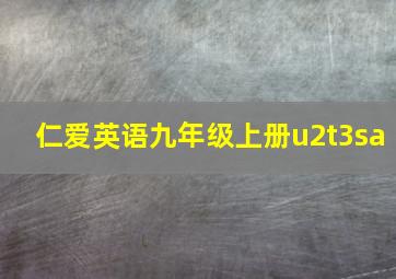 仁爱英语九年级上册u2t3sa