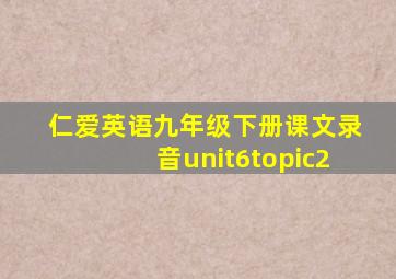 仁爱英语九年级下册课文录音unit6topic2