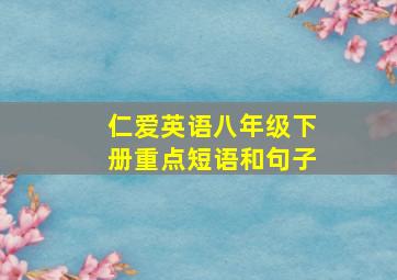 仁爱英语八年级下册重点短语和句子