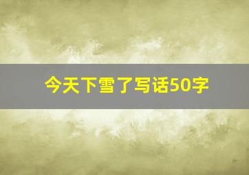 今天下雪了写话50字