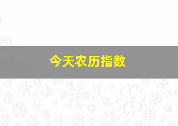 今天农历指数